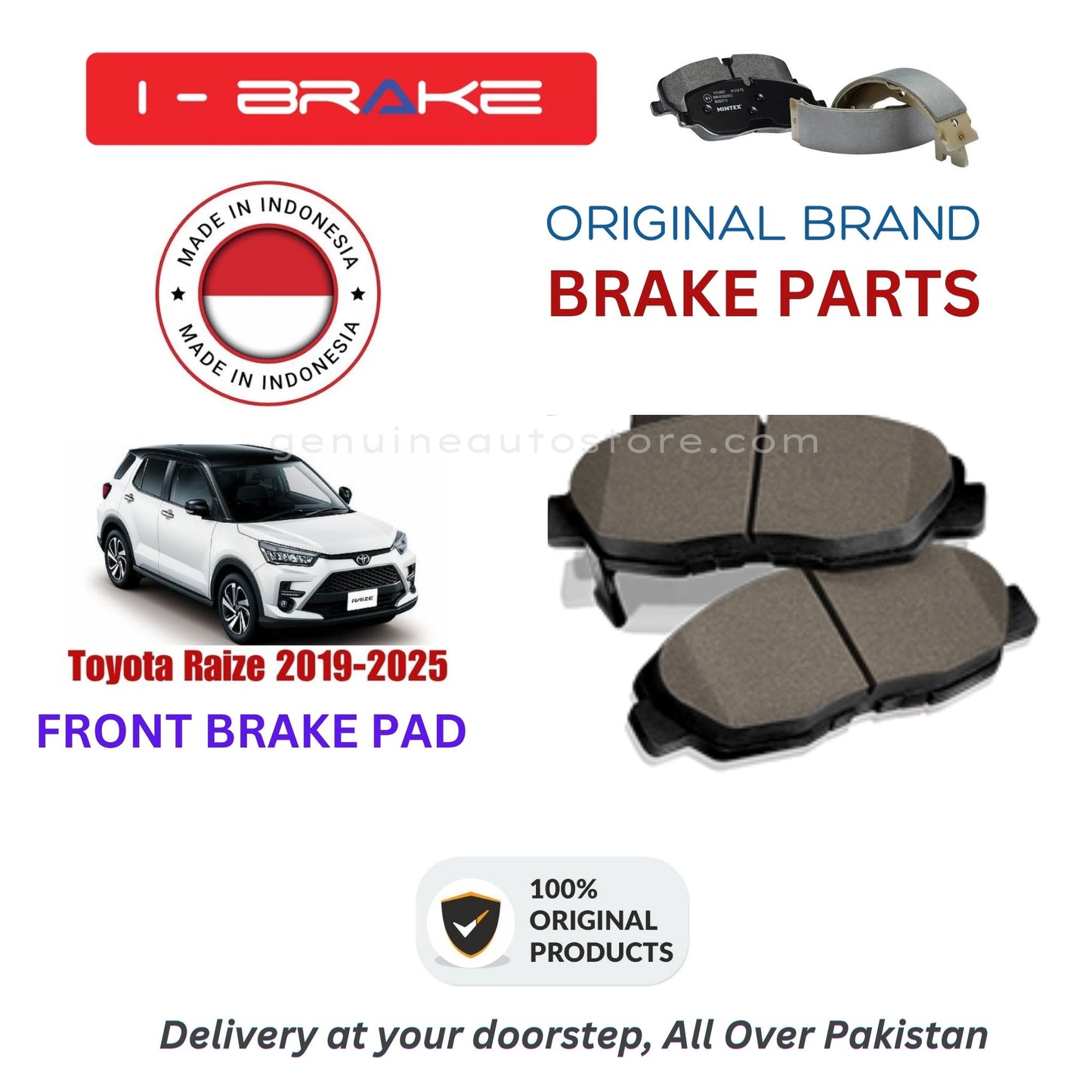 Toyota Raize 2019-2025 Front Brake Pads iBrake Indonesia Genuine