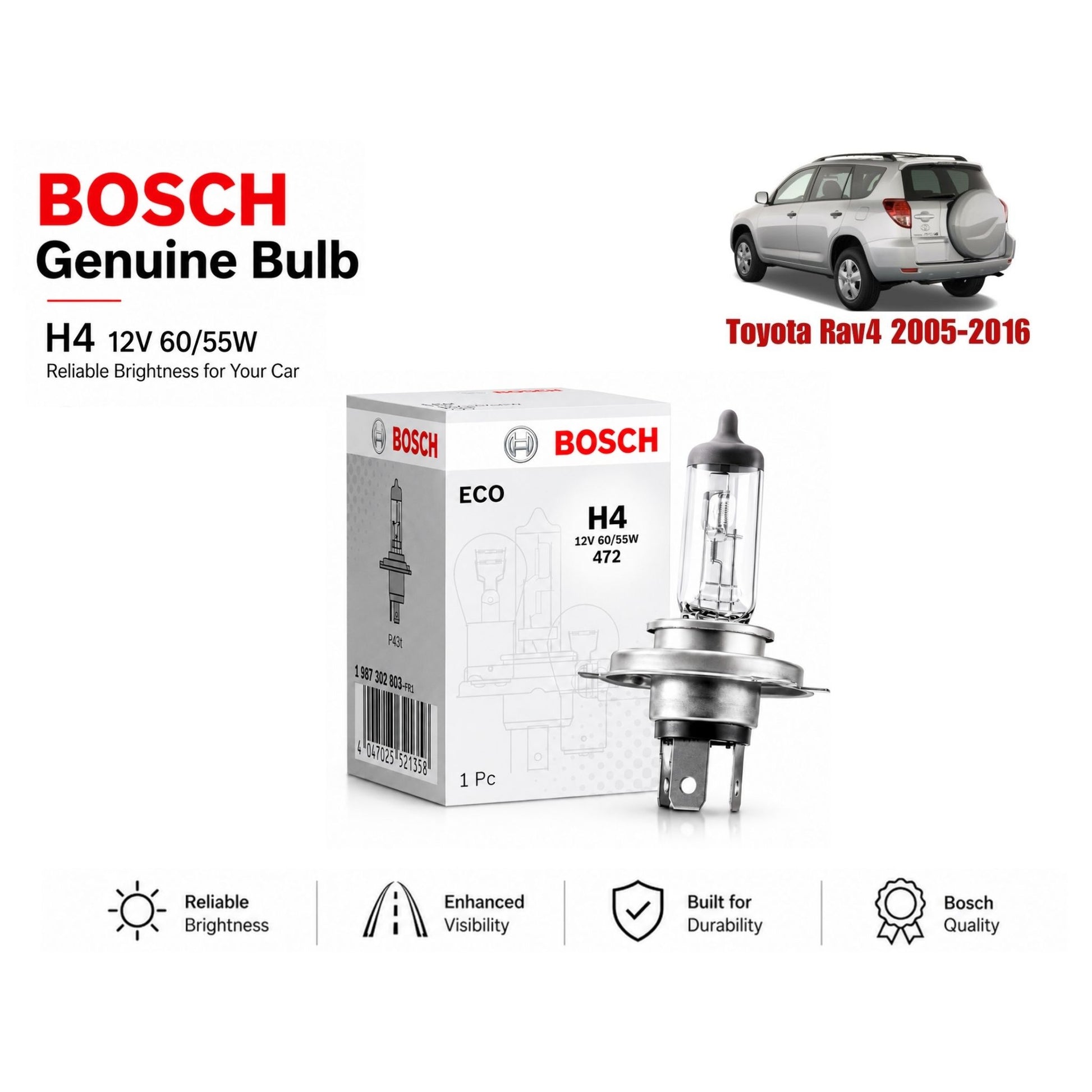Toyota Rav4 2005-2016 Headlight Bulb Bosch in Pakistan 
