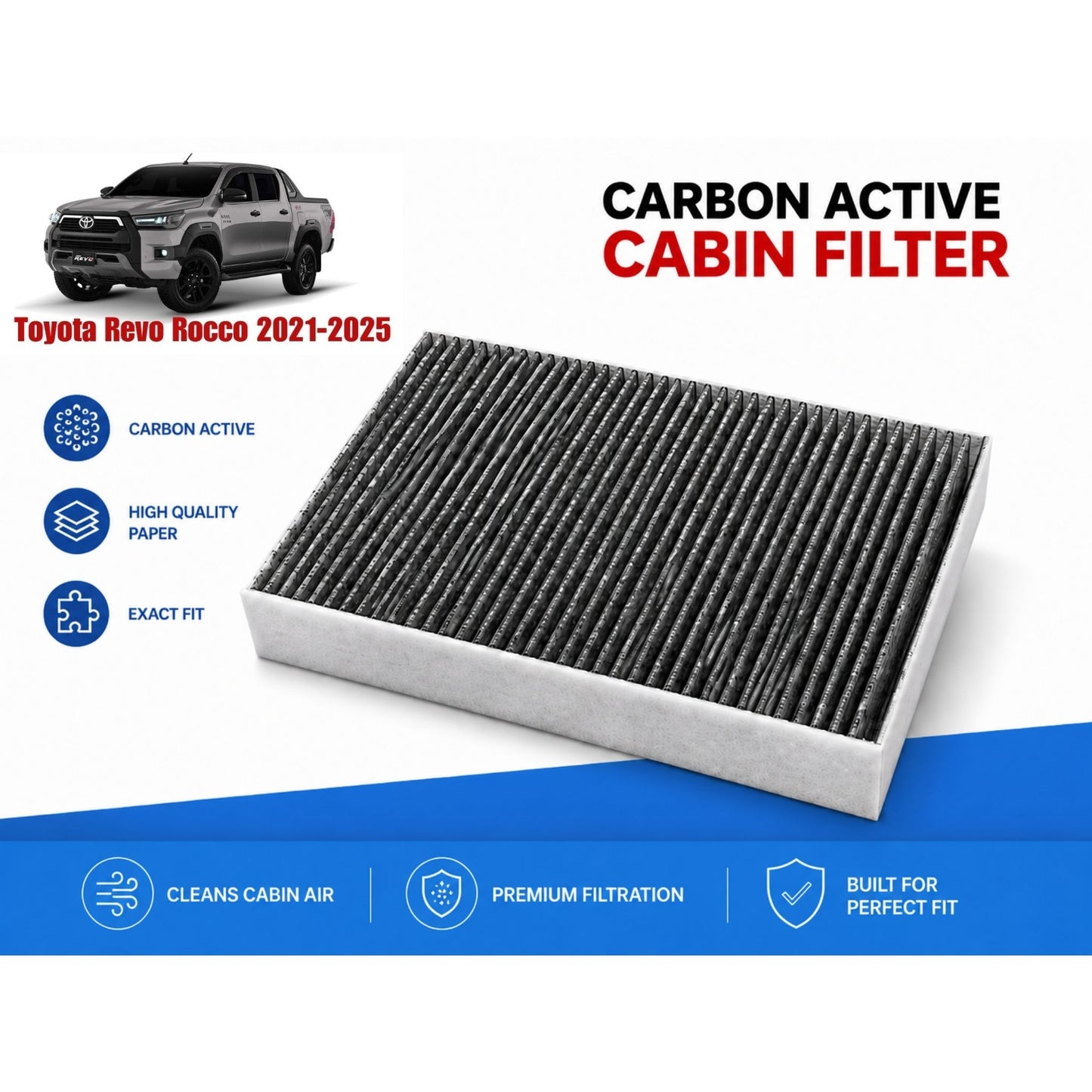 Toyota Revo Rocco 2021-2025 Cabin Filter Carbon Active  in Pakistan