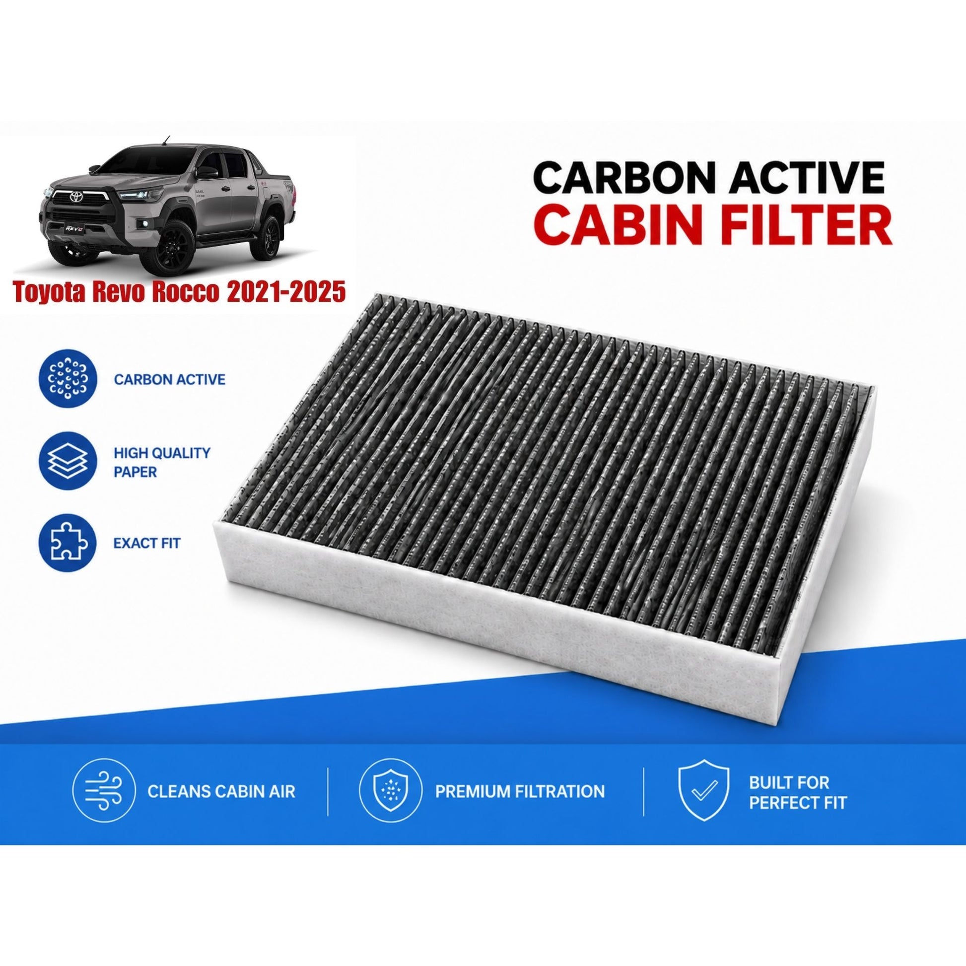 Toyota Revo Rocco 2021-2025 Cabin Filter Carbon Active  in Pakistan