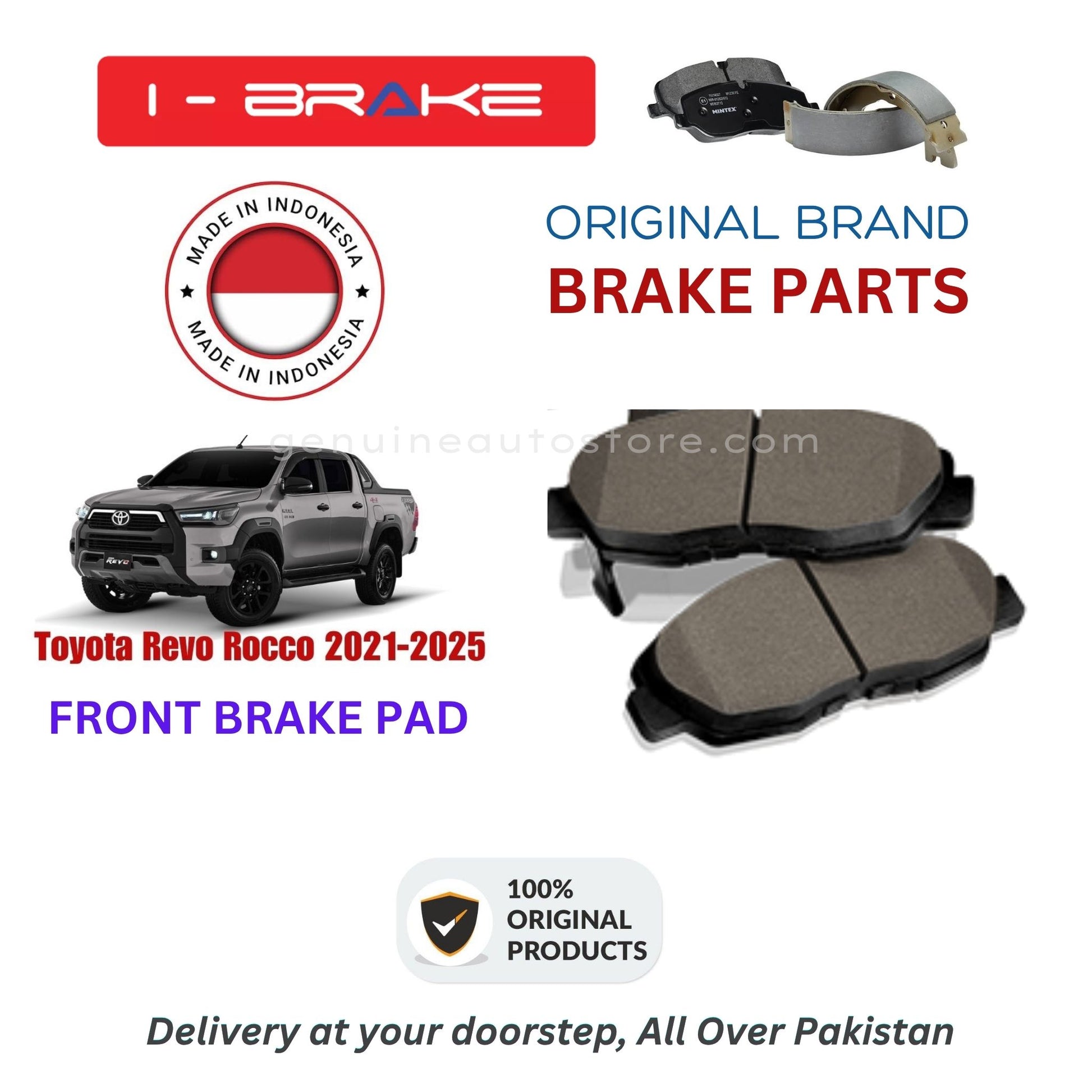 Toyota Revo Rocco 2021-2025 Front Brake Pads iBrake Indonesia Genuine