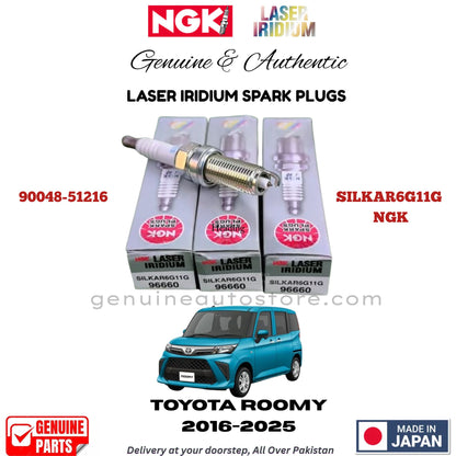 Toyota Roomy 2016-2025_LASER_IRIDIUM_SPARK_PLUG_NGK_3_Pieces_in_pakistan