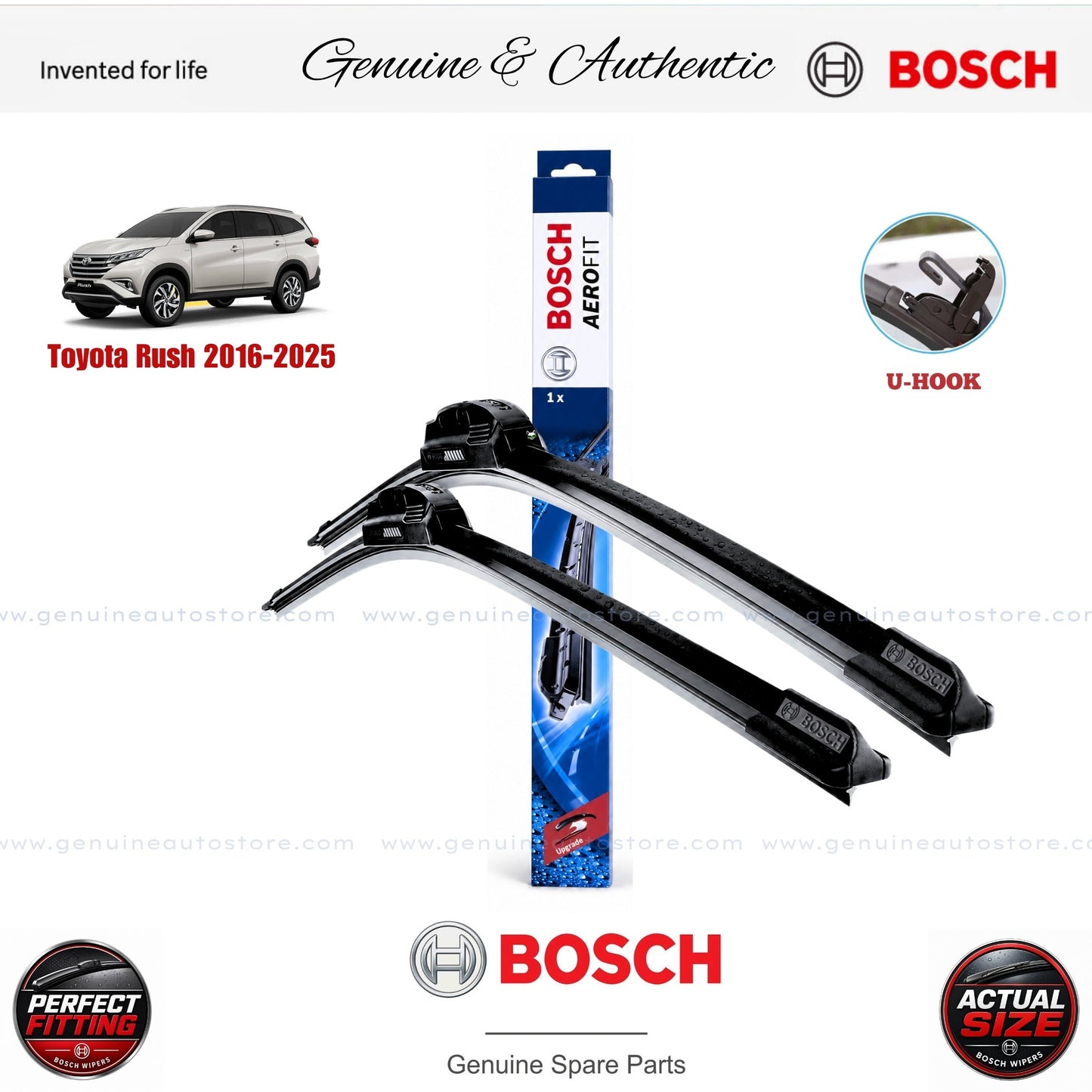 Toyota Rush 2016-2025 Bosch Genuine Front Wiper Blade Set Pakistan