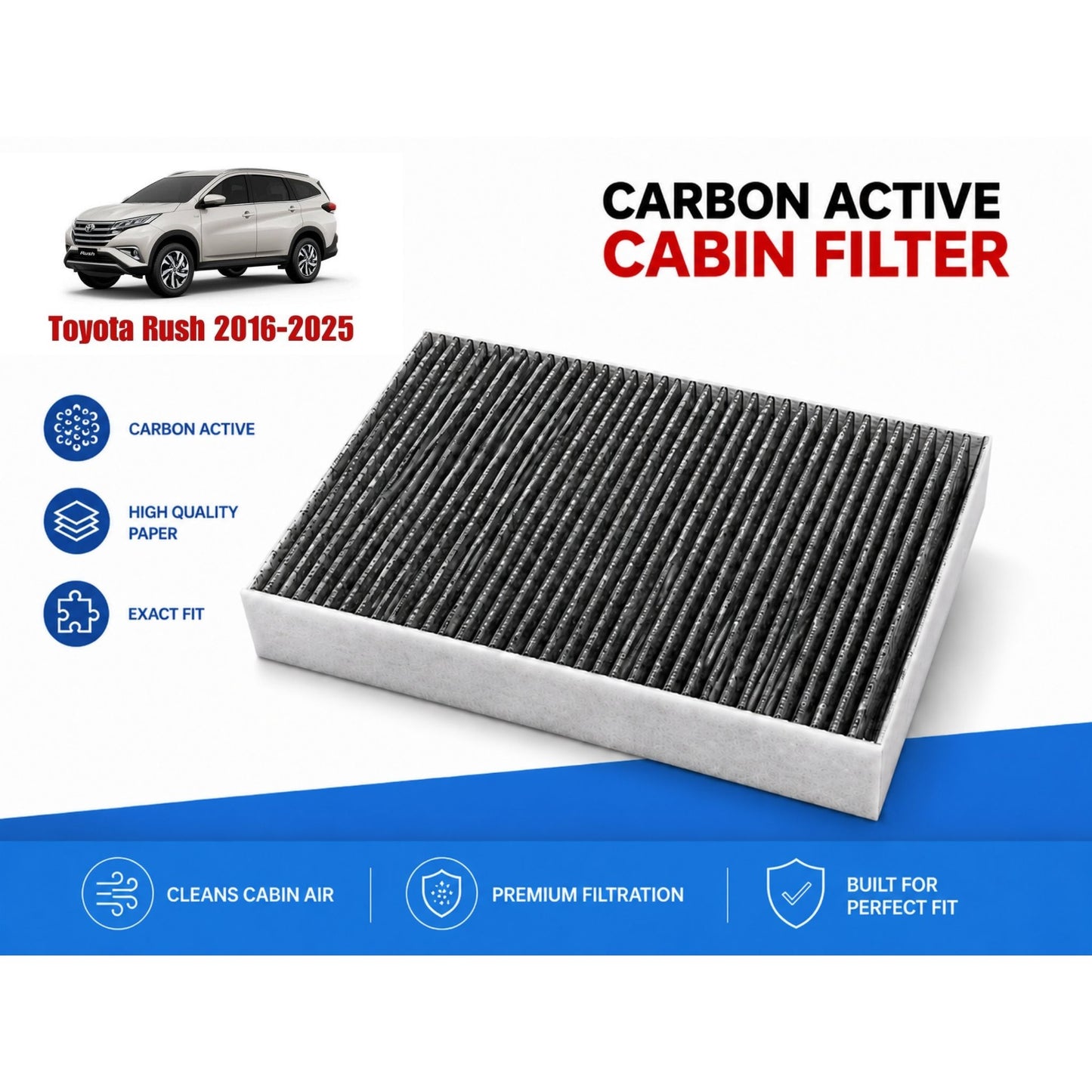 Toyota Rush 2016-2025 Cabin Filter Carbon Active  in Pakistan