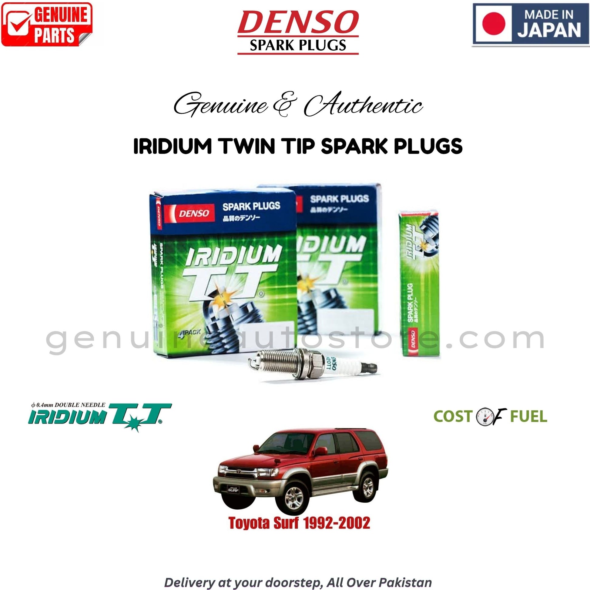 Toyota Surf 1992-2002 DENSO IRIDIUM TWIN TIP SPARK PLUG in Pakistan, 100% Genuine, Reliable, Best Price, Cash on Delivery Available    