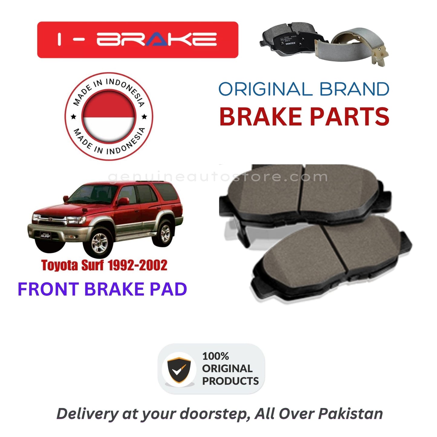 Toyota Surf 1992-2002 Front Brake Pads iBrake Indonesia Genuine