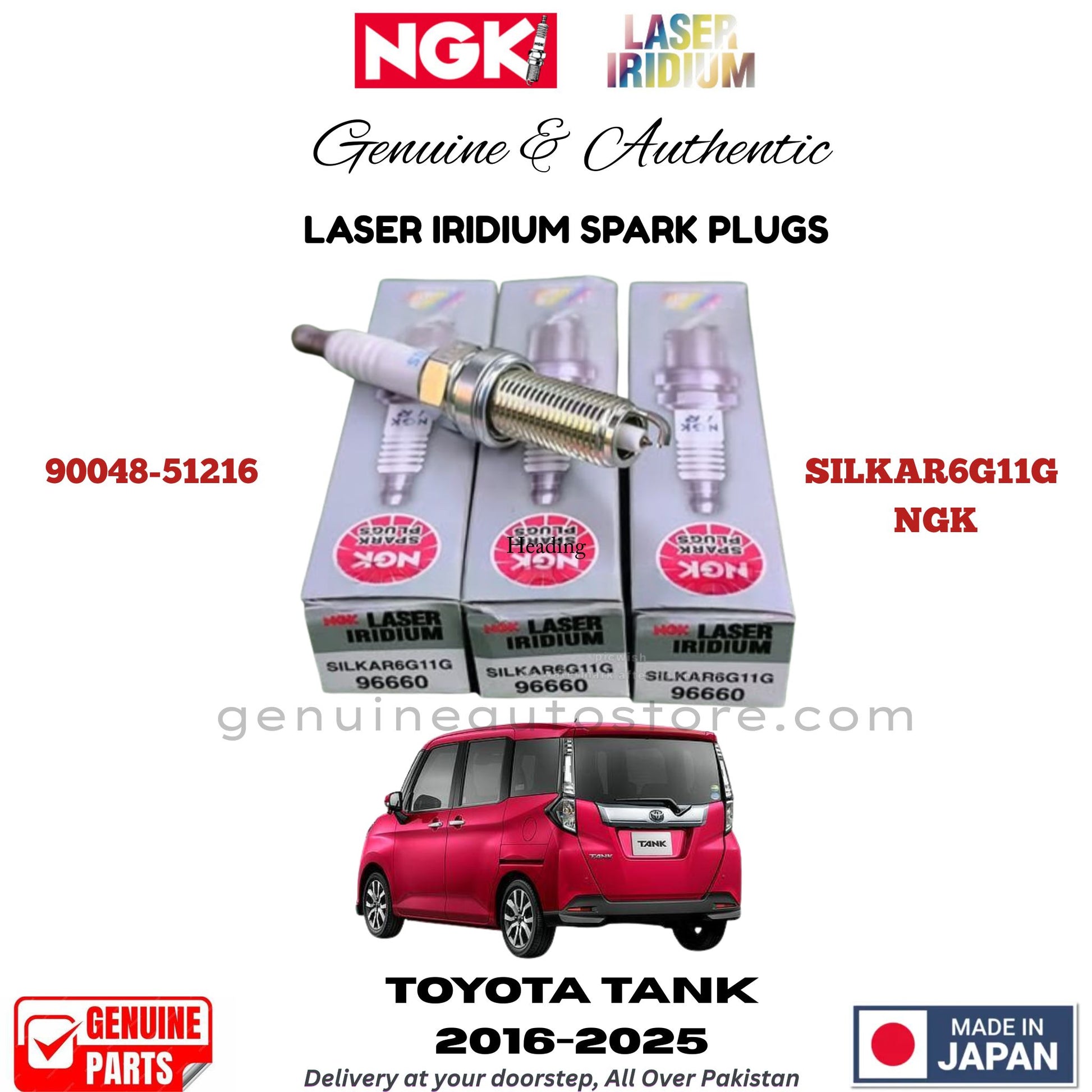 Toyota Tank 2016-2025_LASER_IRIDIUM_SPARK_PLUG_NGK_3_Pieces_in_pakistan