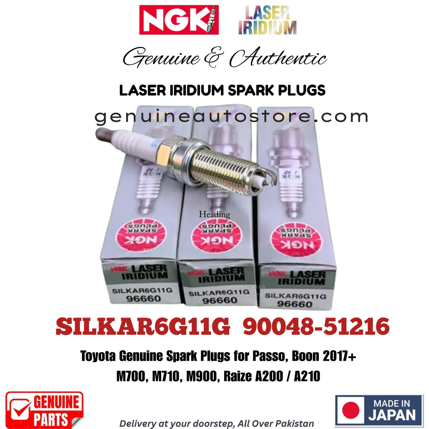 Toyota Tank 2016-2025_LASER_IRIDIUM_SPARK_PLUG_NGK_3_Pieces_in_pakistan