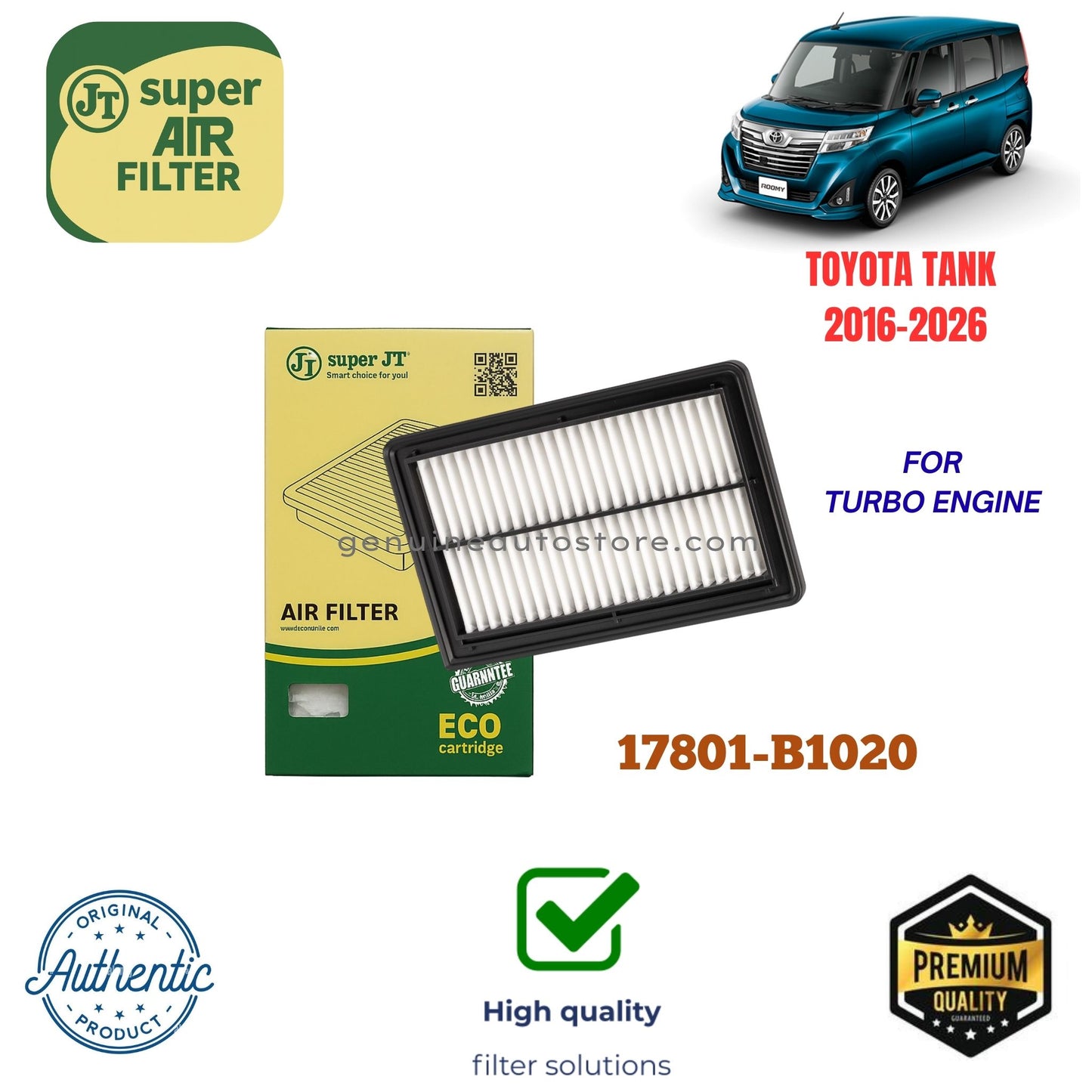 Toyota Tank 2016-2026 Air Filter Super JT 17801-B1020 in Pakistan