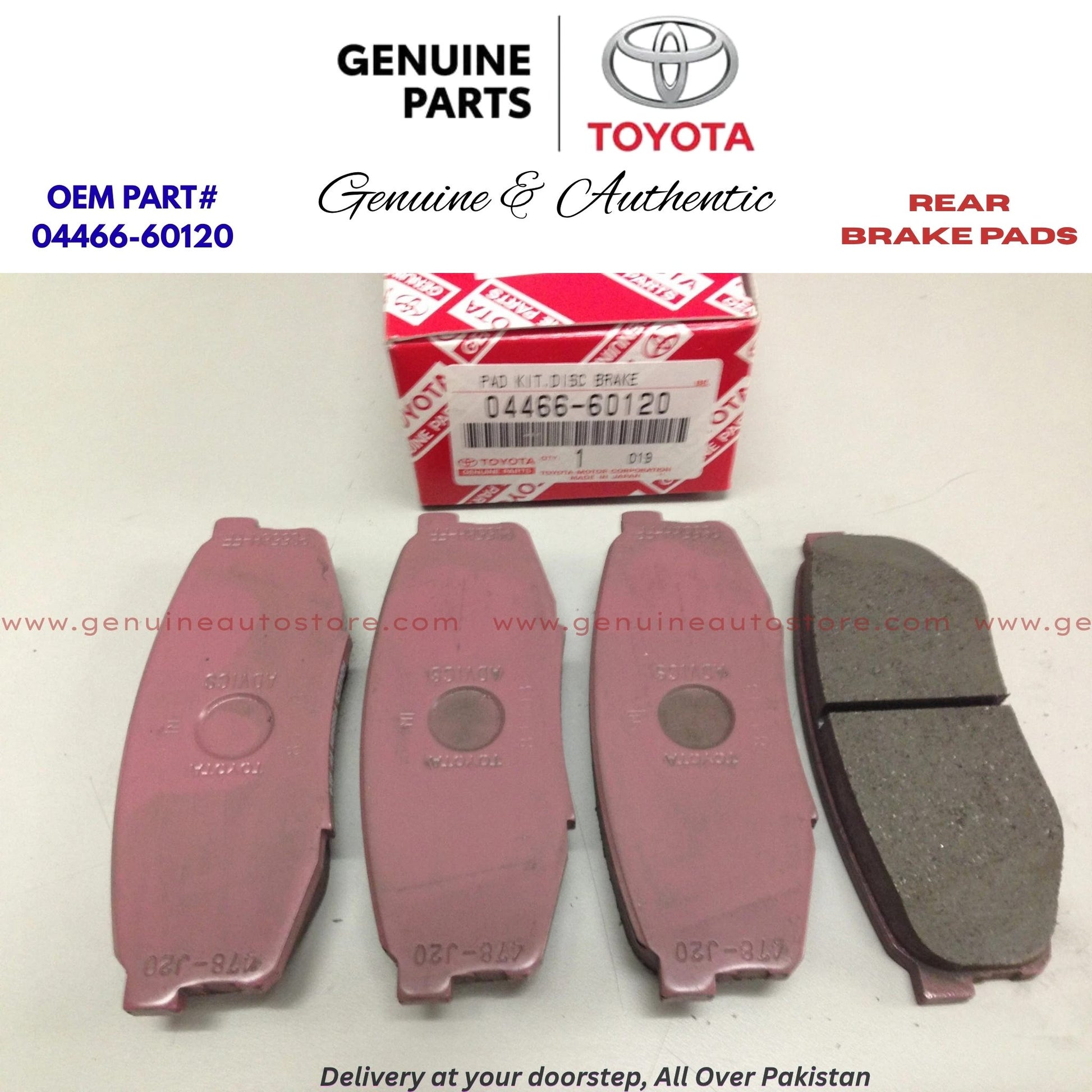 Toyota Tundra 2007-2013 Genuine Rear Brake Pads 04466-60120 Pakistan