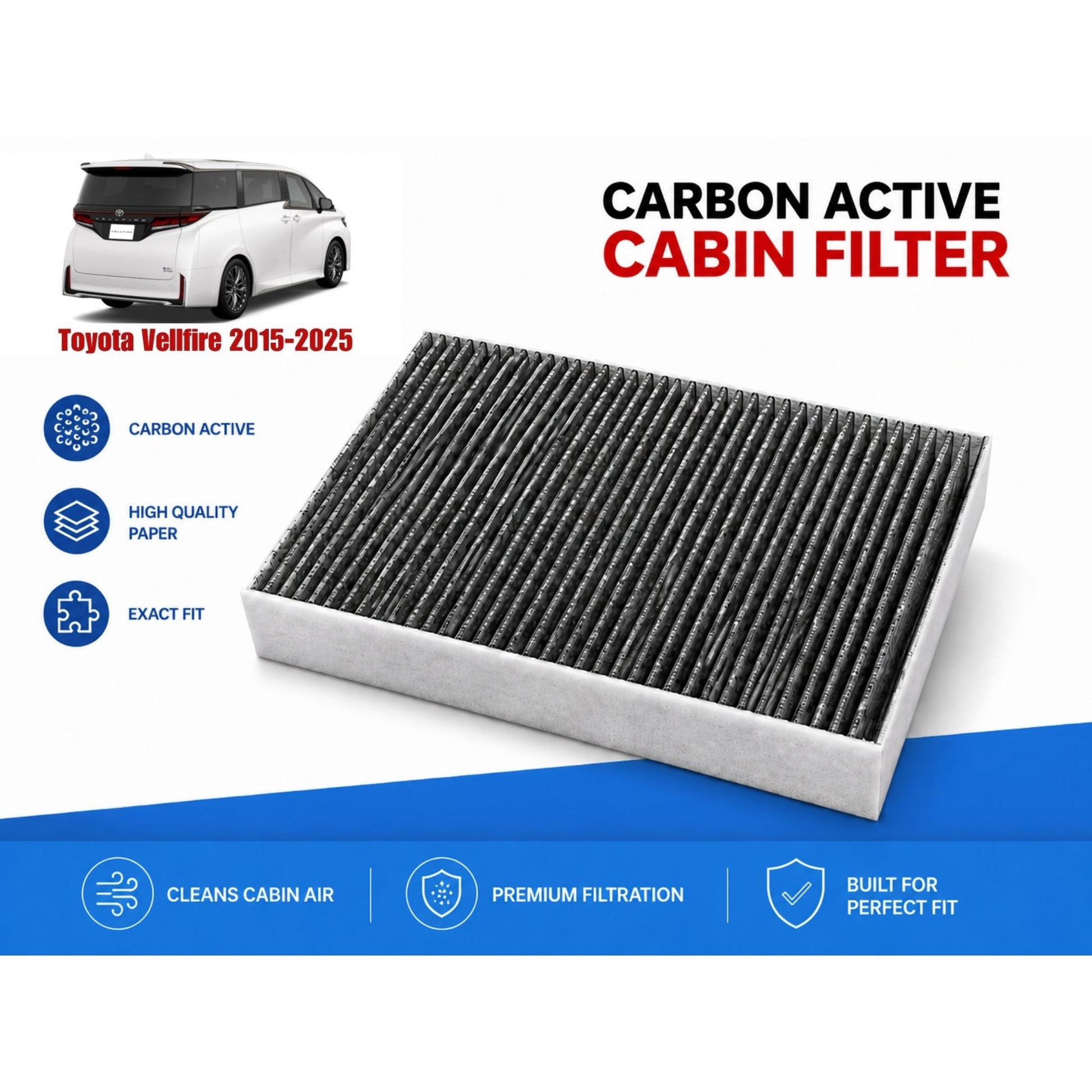 Toyota Vellfire 2015-2025 Cabin Filter Carbon Active  in Pakistan