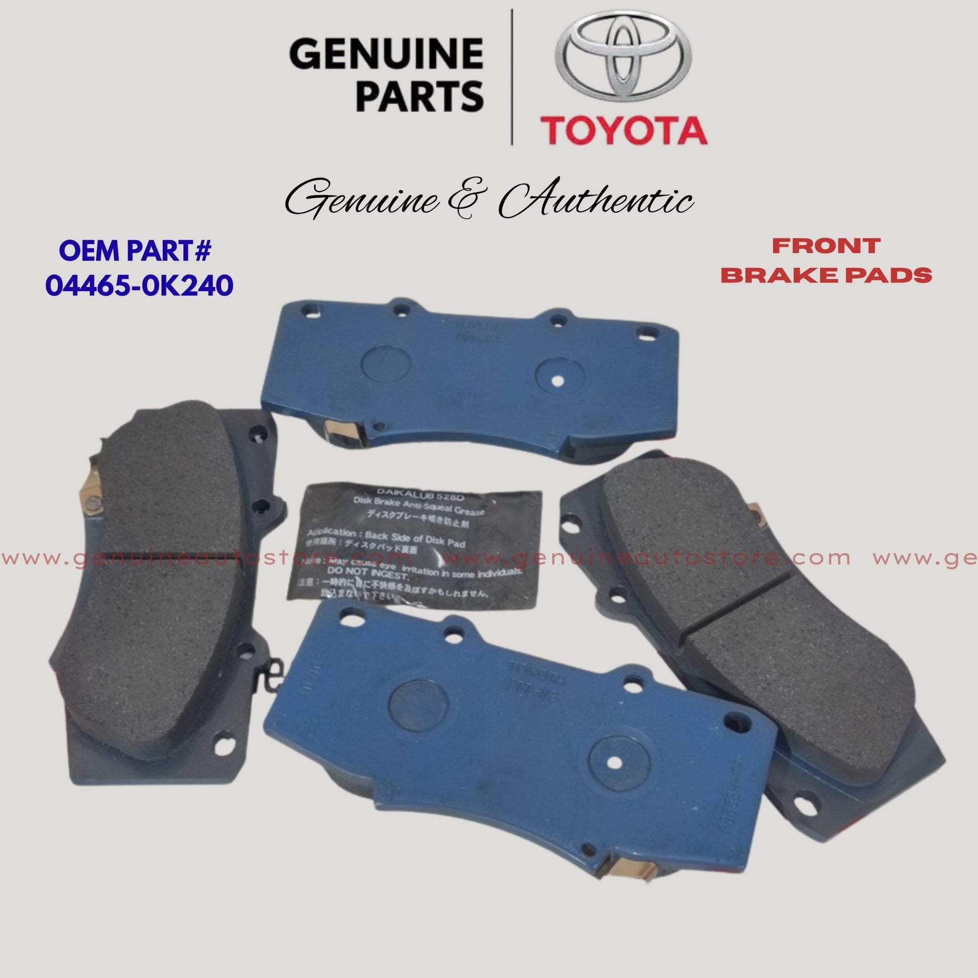 Toyota Vigo Champ 2011-2016 Genuine Front Brake Pads 04465-0K240 Pakistan