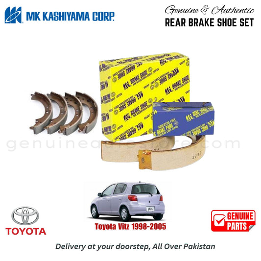 Toyota Vitz 1998-2005 MK JAPAN REAR BRAKE SHOE SET in Pakistan. 100% Genuine, Reliable, Best Price, Cash on Delivery Available