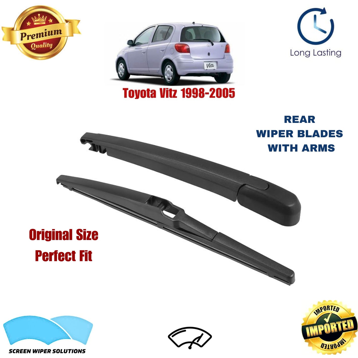 Toyota Vitz 1998-2005 Rear Wiper Blade with Arm in Pakistan