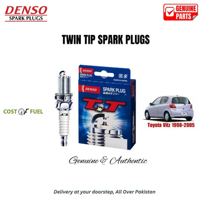 Toyota Vitz 1998-2005 DENSO Twin Tip Spark Plugs 4pcs in Pakistan – genuine replacement, better mileage and smooth performance