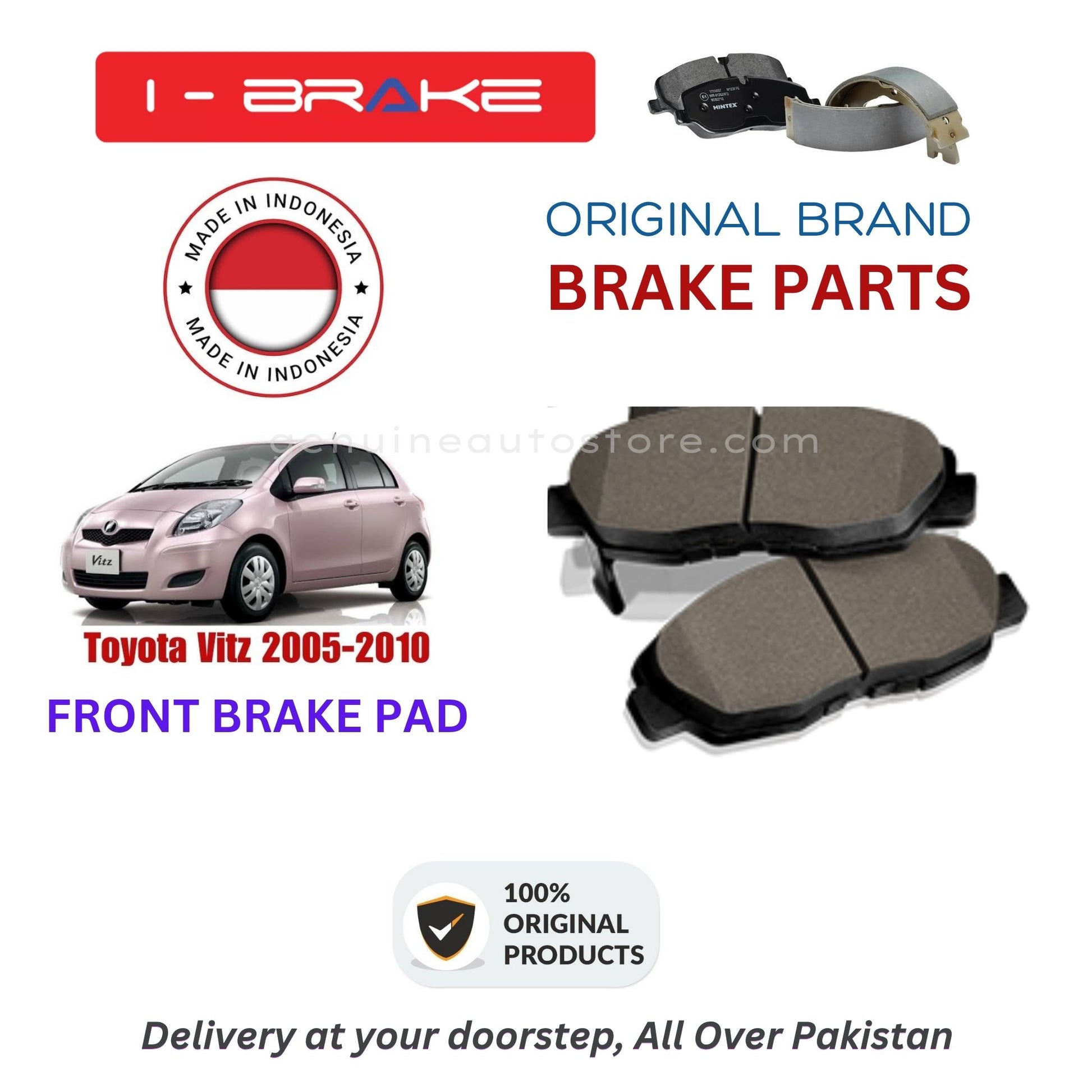 Toyota Vitz 2005-2010 Front Brake Pads iBrake Indonesia Genuine