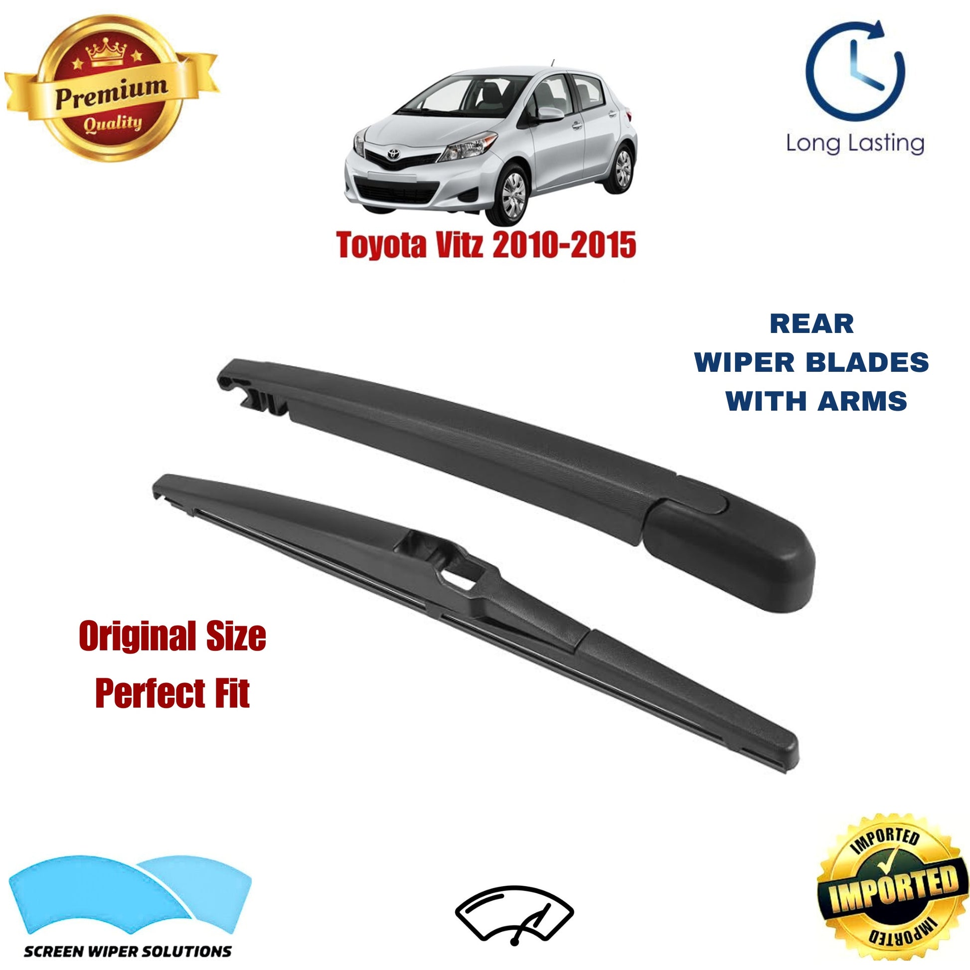 Toyota Vitz 2010-2015 Rear Wiper Blade with Arm in Pakistan