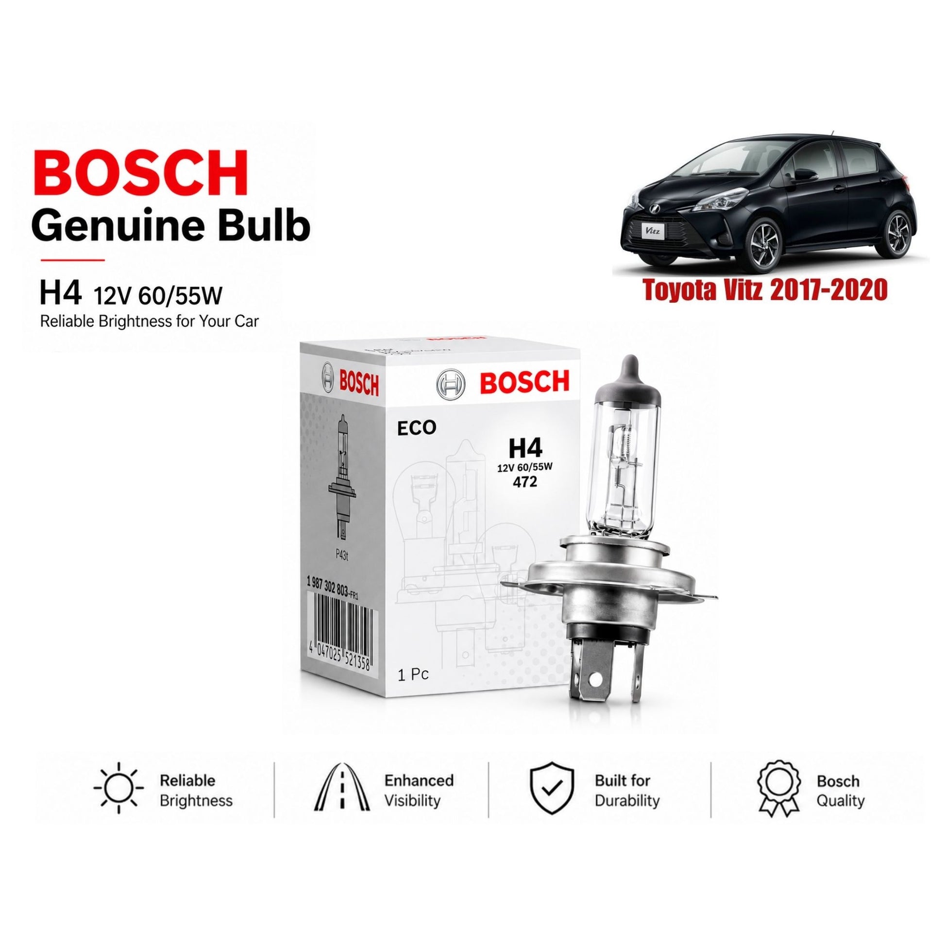 Toyota Vitz 2017-2020 Headlight Bulb Bosch in Pakistan  