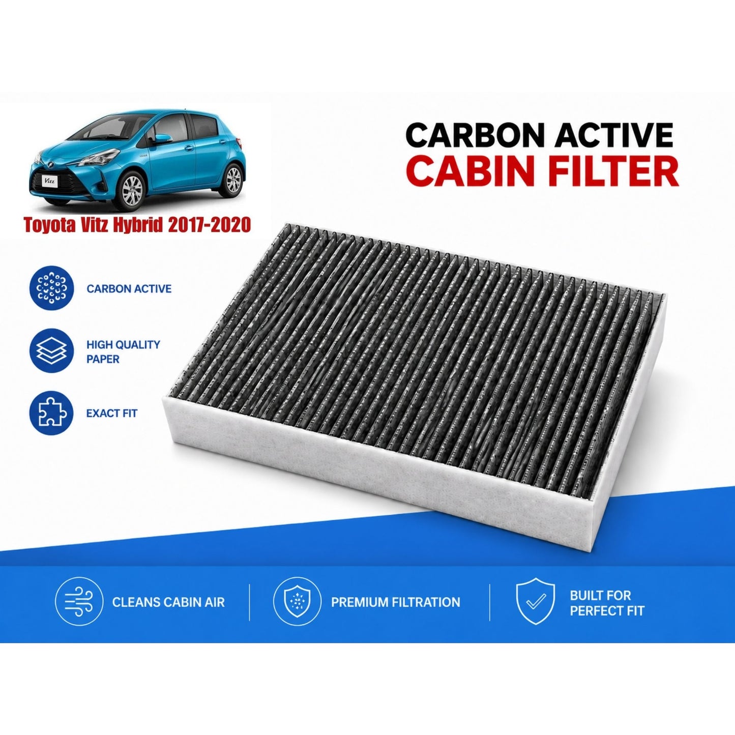 Toyota Vitz Hybrid 2017-2020 Cabin Filter Carbon Active in Pakistan