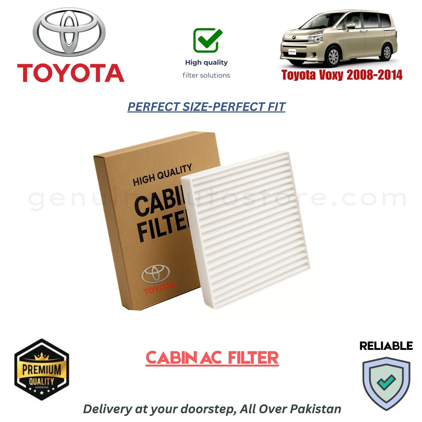 Toyota Voxy 2008-2014 CABIN AC FILTER in Pakistan. 100% Genuine, Reliable, Best Price, Cash on Delivery Available 