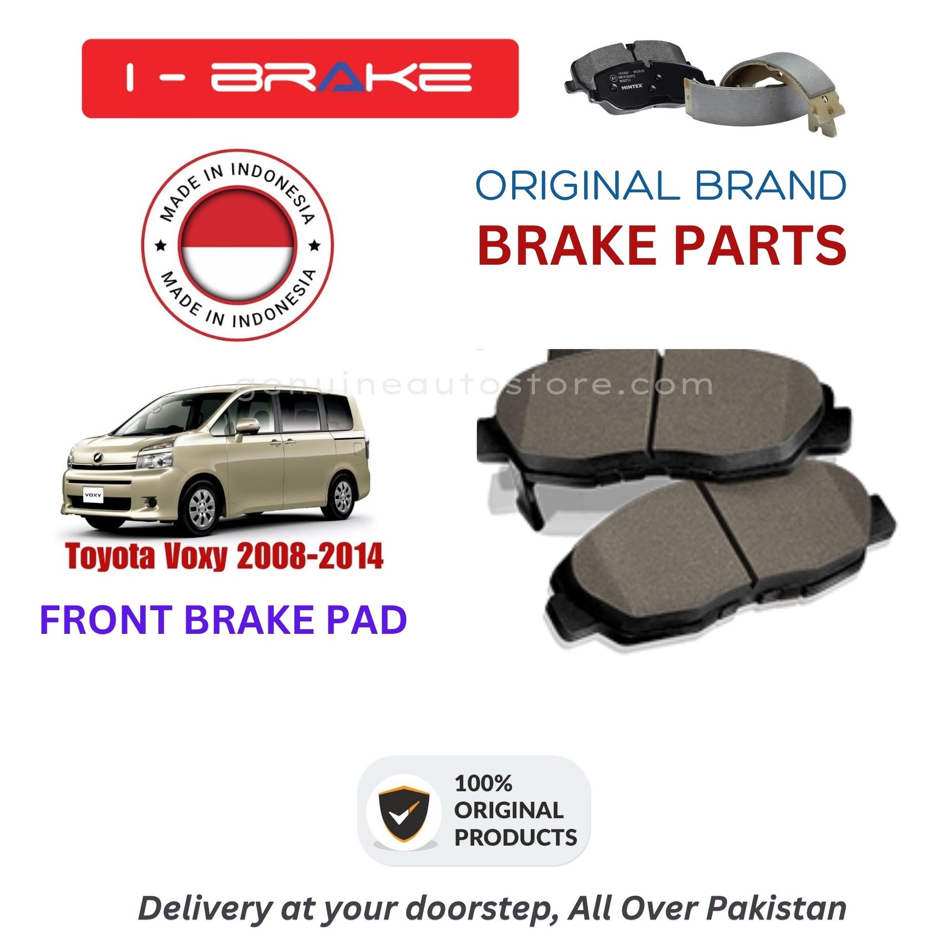 Toyota Voxy 2008-2014 Front Brake Pads iBrake Indonesia Genuine
