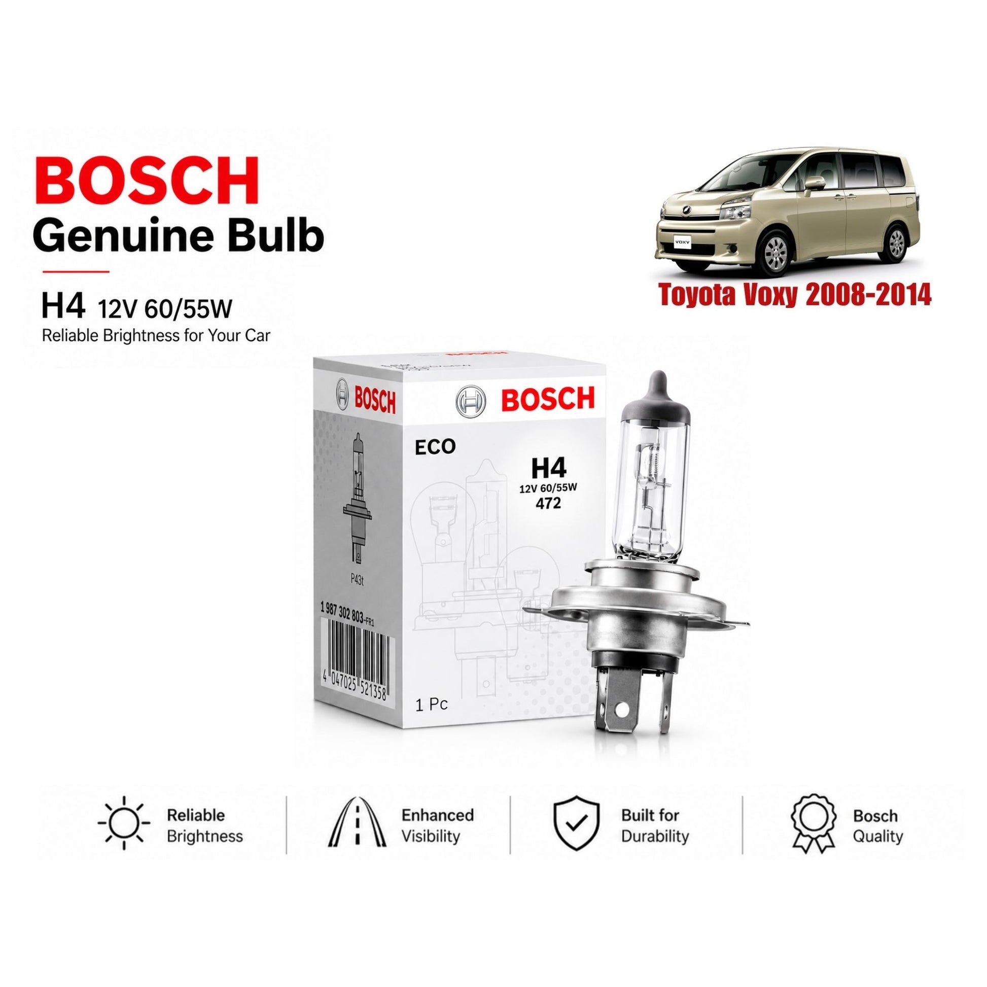 Toyota Voxy 2008-2014 Headlight Bulb Bosch in Pakistan