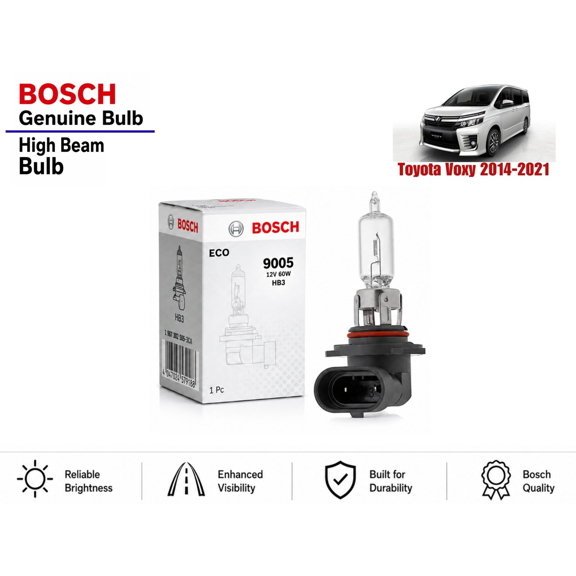 Toyota Voxy 2014-2021 High Beam Headlight Bulb Bosch in Pakistan