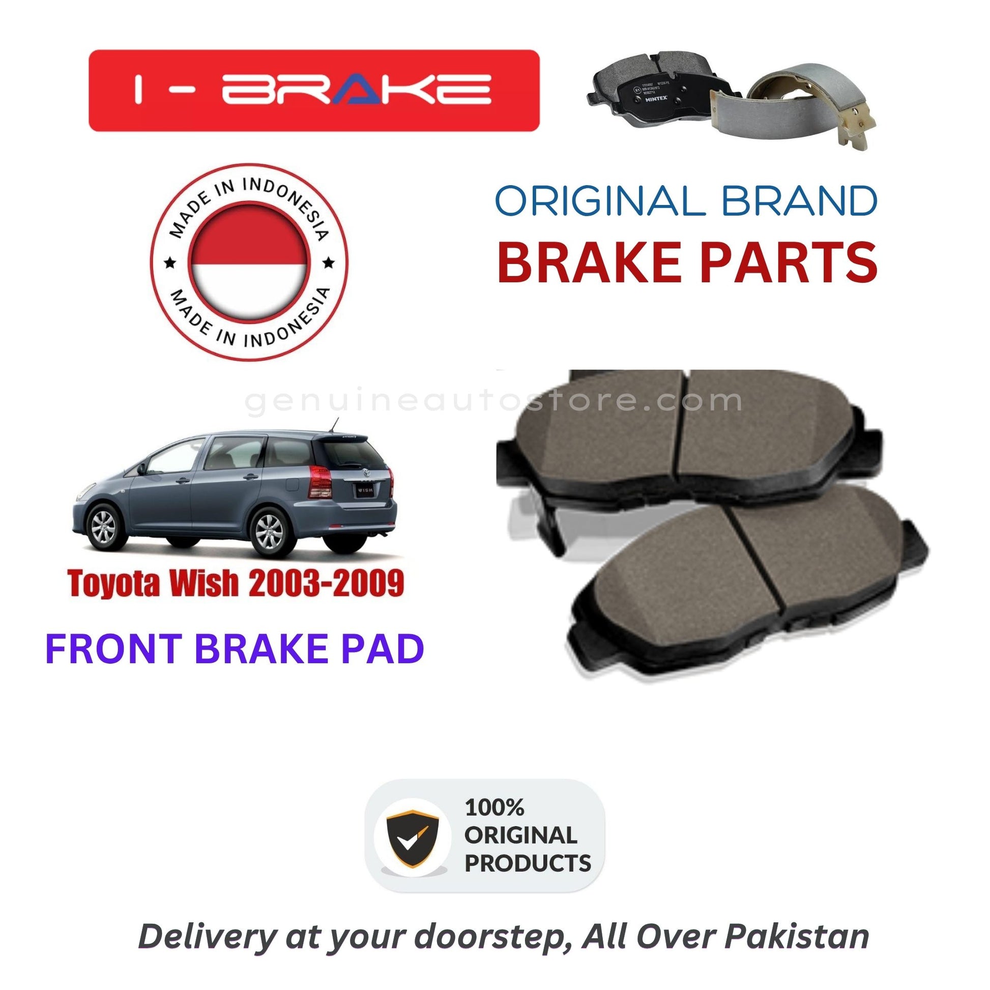 Toyota Wish 2003-2009 Front Brake Pads iBrake Indonesia Genuine