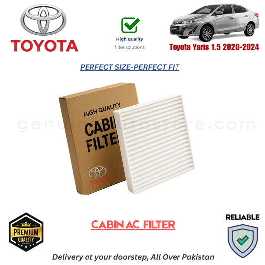 Toyota Yaris 1.5 2020-2024 CABIN AC FILTER in Pakistan. 100% Genuine, Reliable, Best Price, Cash on Delivery Available 