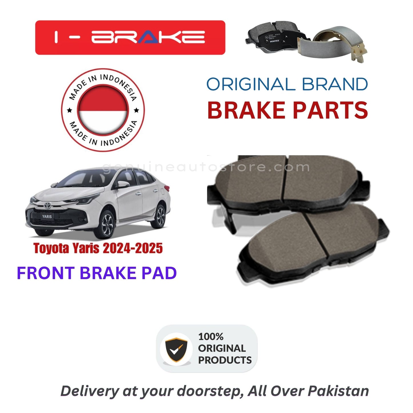 Toyota Yaris 2024-2025 Front Brake Pads iBrake Indonesia Genuine