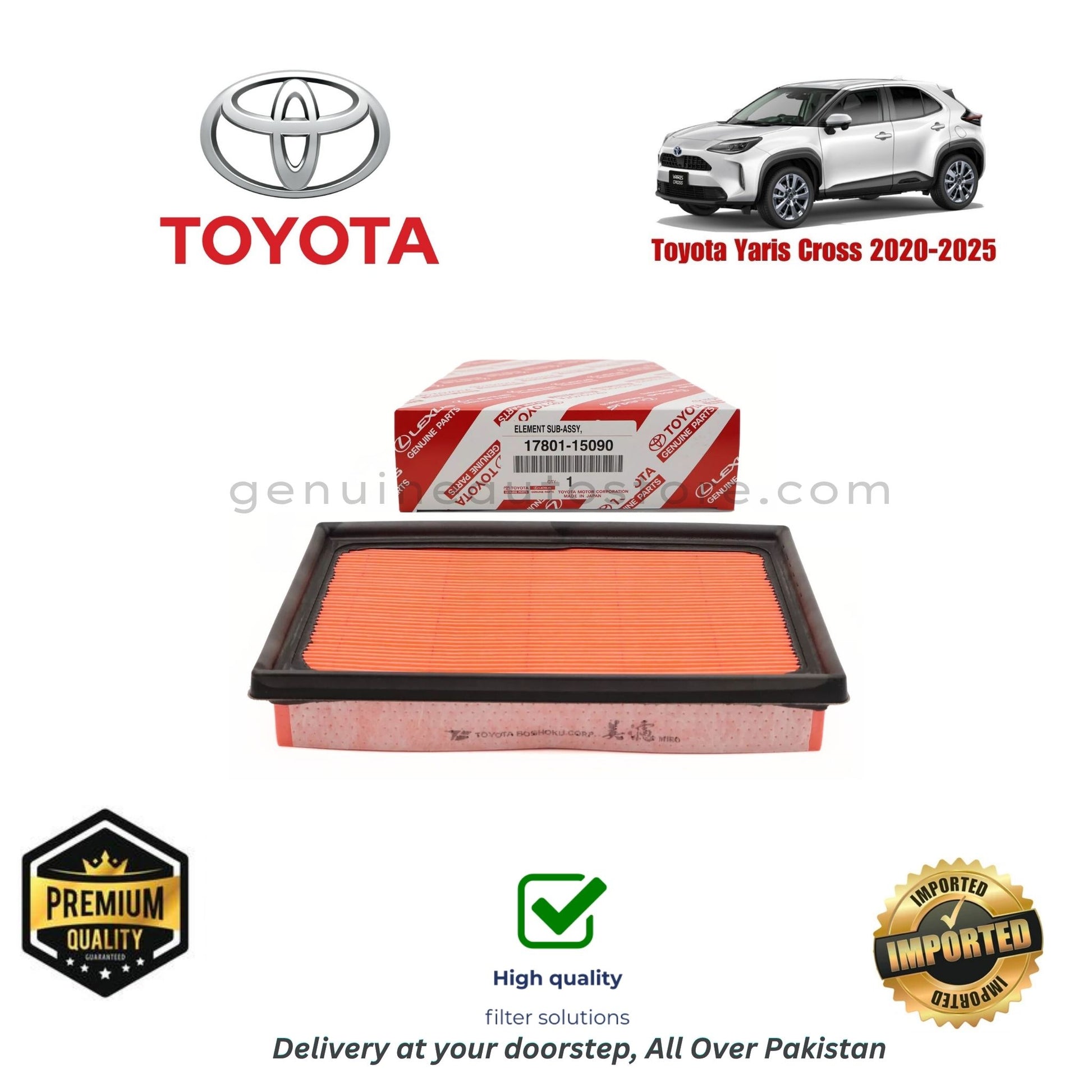 Toyota Yaris Cross 2020-2025 Air Filter Premium Quality in Pakistan, 100% Toyota , Reliable, Best Price, Cash on Delivery 