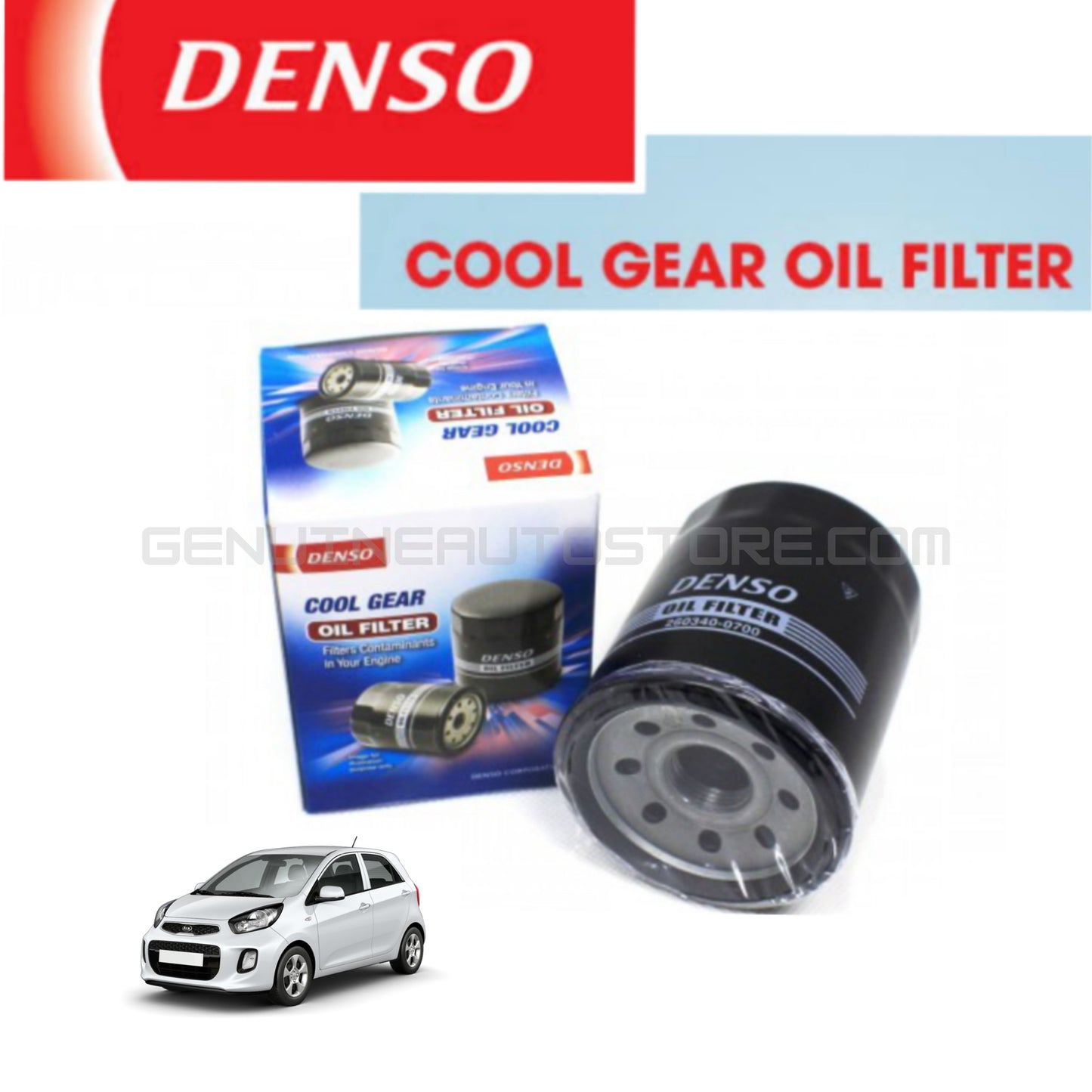 Kia Picanto Denso Genuine Oil Filter - Cool Gear Denso