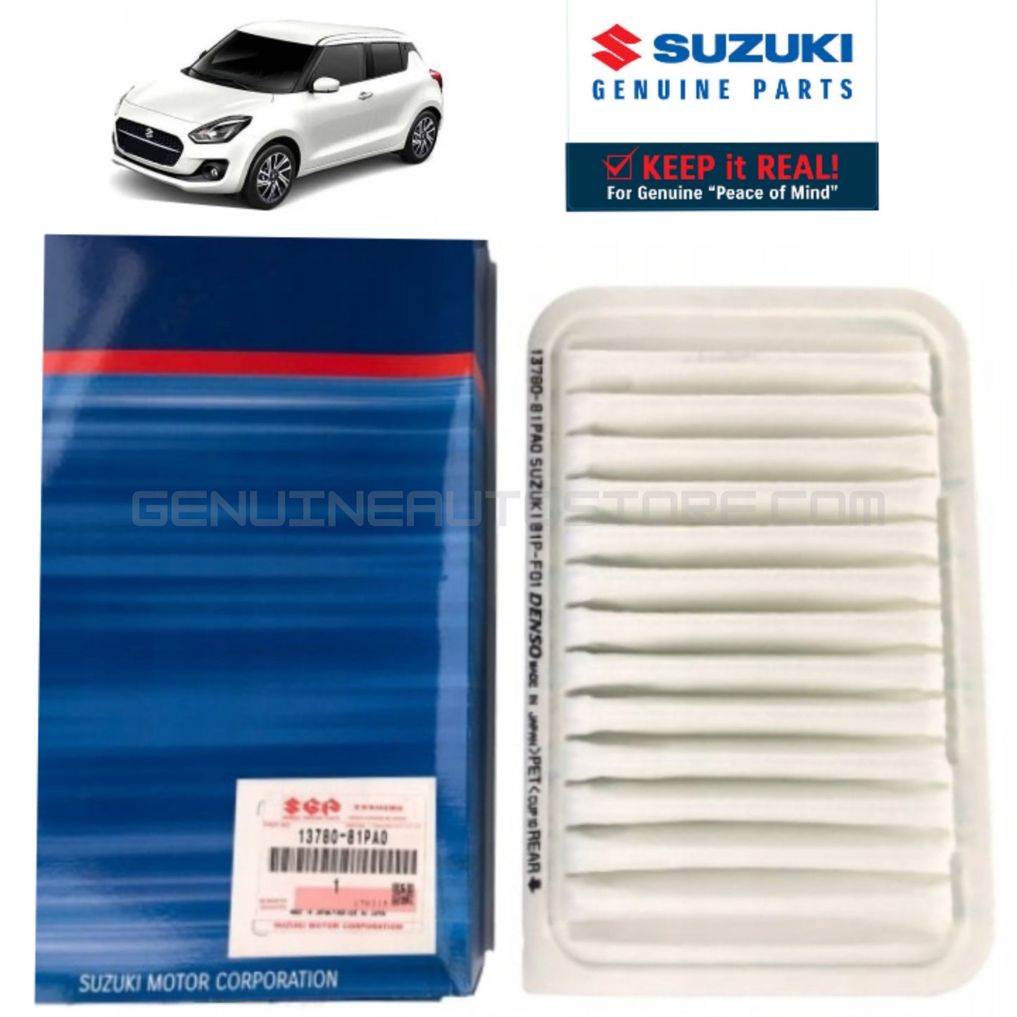 SGP Genuine Air Filter For New Swift 2022-2024- Suzuki Genuine Parts - 13780-81PA0