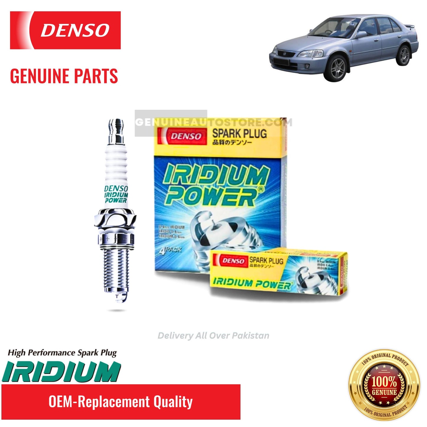 Honda City 1997-2003 - Denso Iridium Spark Plugs - 4 Pieces