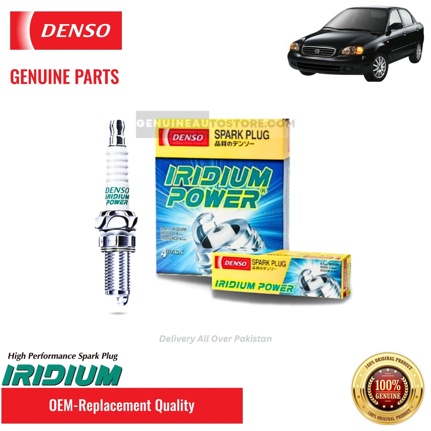 Suzuki Baleno 1995-2005 - Denso Iridium Spark Plugs - 4 Pieces